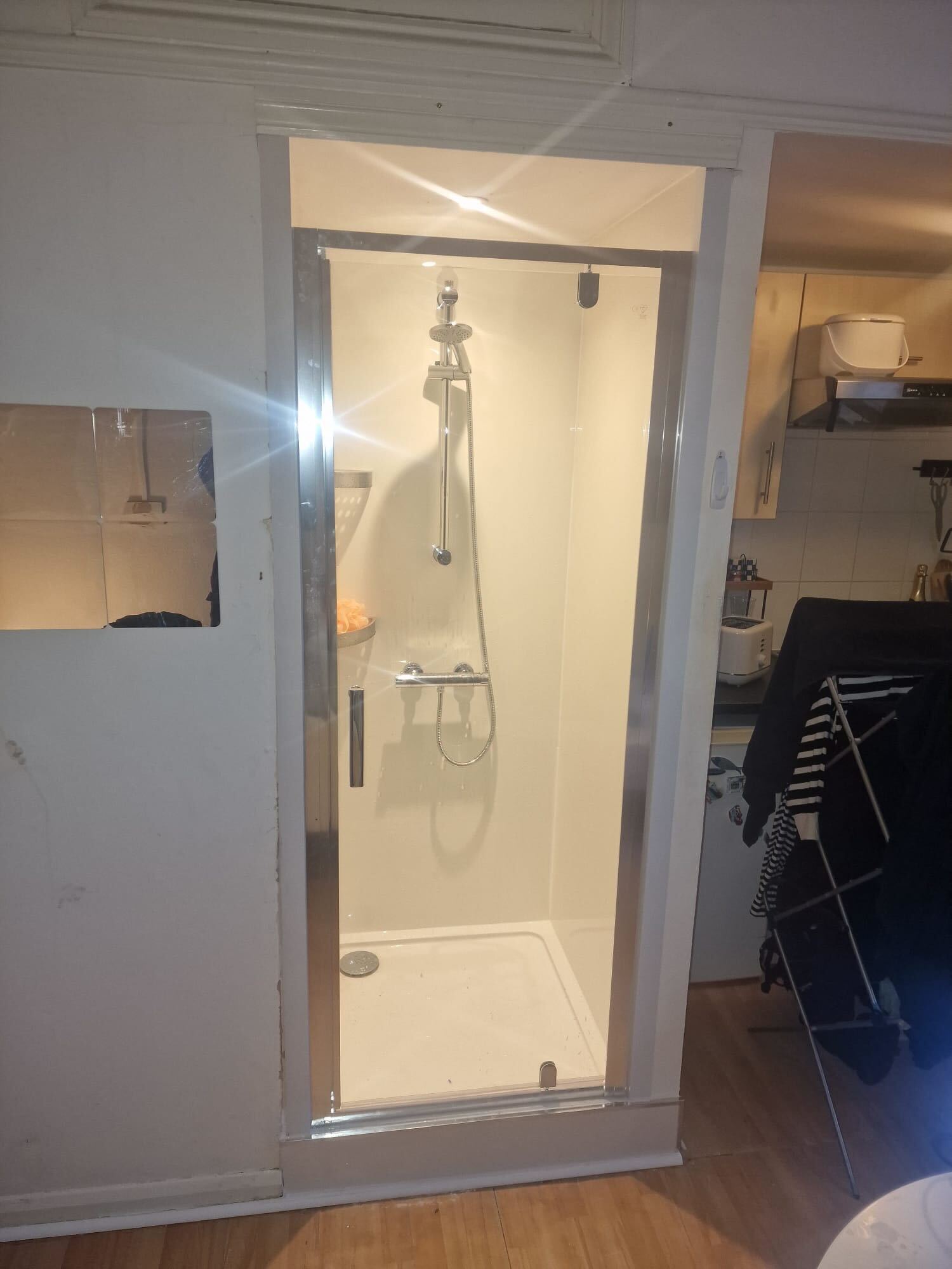 New shower cubicle for HMO refurbishment, Paddington London — The Bearded Property Co, 020 8050 9389